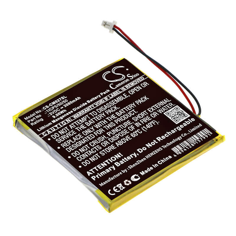3V, Li-MnO2, 3000mAh, Pack de batteries convient au pack de batteries personnalisé, 1icp5/50/50, 9Wh Pack de batteries Cameron Sino Technology Limited