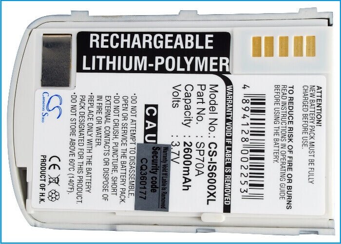 3.7V, Li-Polymer, 2400mAh, SmartPhone battery fits Cyberbank, Ido, Sp70a, Poz X301, 8.88Wh Mobile, SmartPhone Cameron Sino Technology Limited (Suspended)