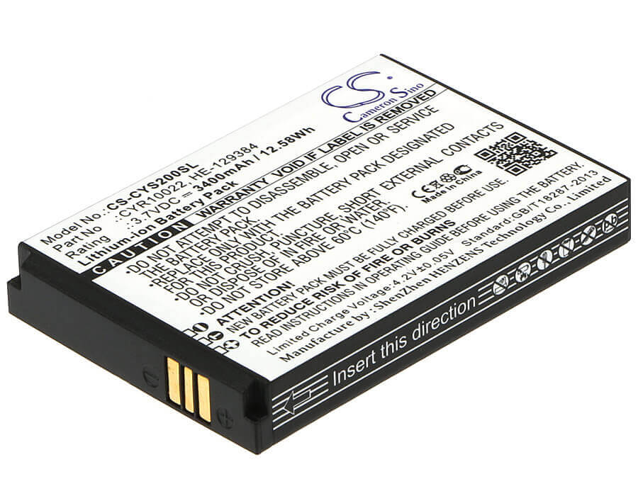 3.7V, Li-ion, 3400mAh, SmartPhone battery fits Cyrus, Cyr10022, Cs20, 12.58Wh Mobile, SmartPhone Cameron Sino Technology Limited (Smartphone)