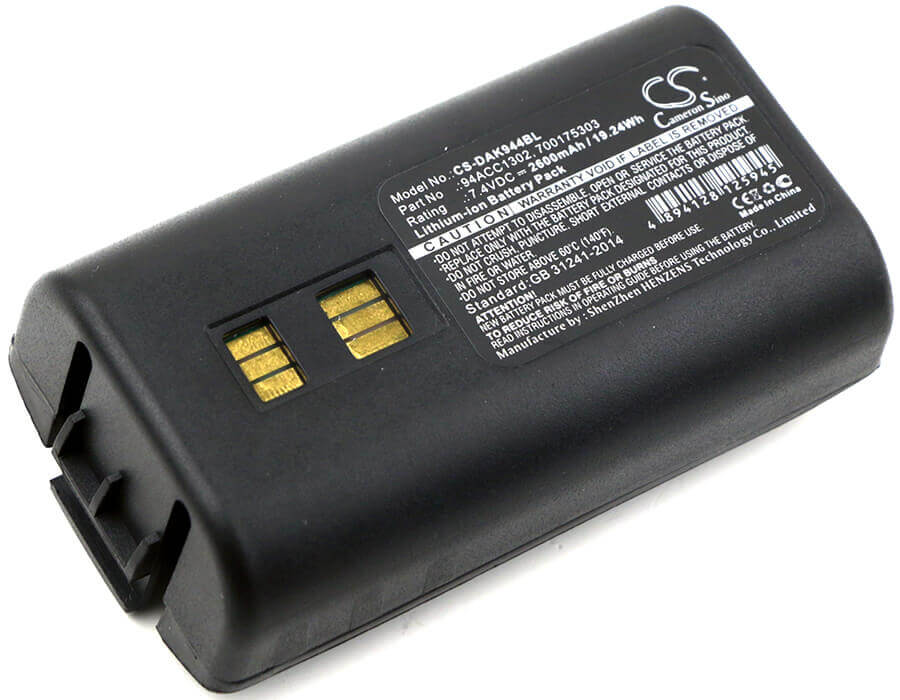 Batterie de scanner de codes-barres pour Datalogic, 944501055, 944501056, 944501057 7.4v, 2600mah - 19.24wh Scanner de codes-barres Cameron Sino Technology Limited