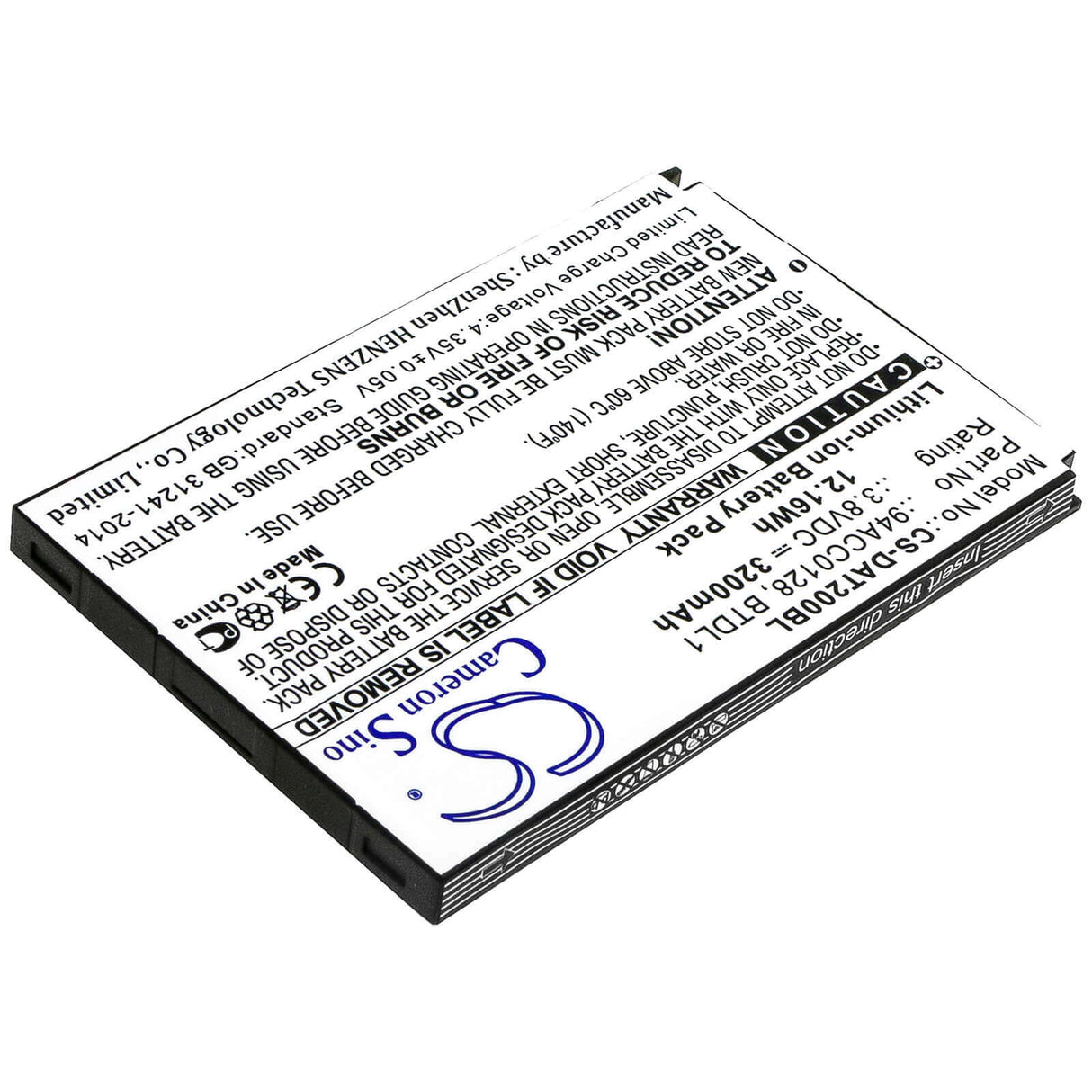 Barcode Scanner Battery For Datalogic, Axist, Dl-axist 3.8v, 3200mah - 12.16wh Barcode Scanner Cameron Sino Technology Limited