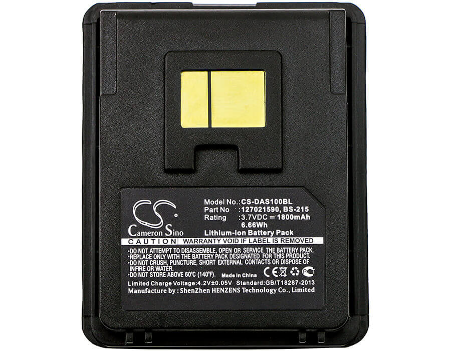 Batterie de scanner de codes-barres pour Datalogic, Mobile Scorpio 3.7v, 1800mah - 6.66wh Scanner de codes-barres Cameron Sino Technology Limited