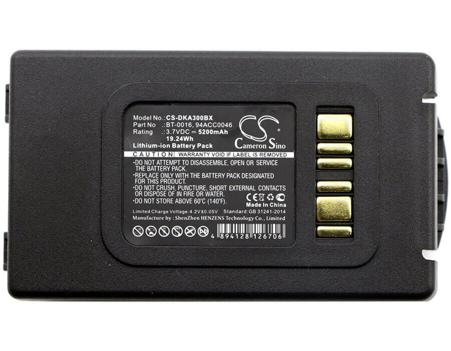 Batterie de scanner de codes-barres pour Datalogic, Skorpio X3 3.7v, 5200mah - 19.24wh Scanner de codes-barres Cameron Sino Technology Limited