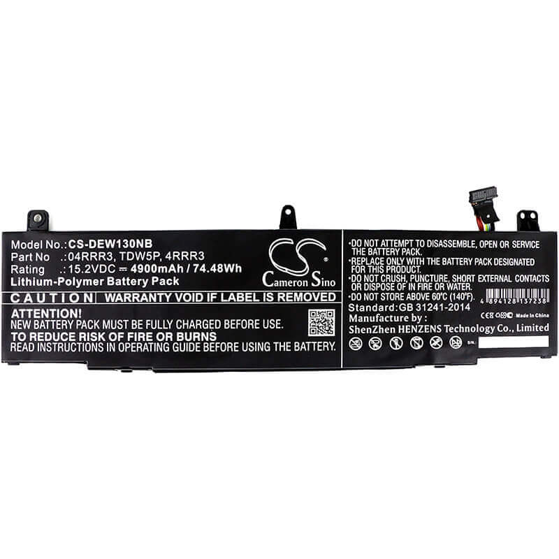 Battery For Dell, Alienware 13 R3, Alw13c, 15.2v, 4900mah - 74.48wh Notebook, Laptop Cameron Sino Technology Limited