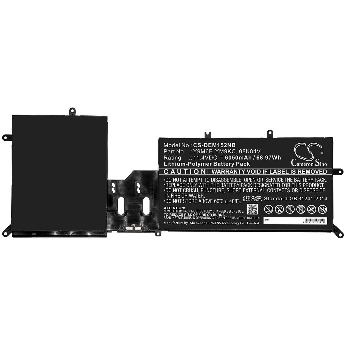 Battery For Dell, Alienware M15 Alw15m-d4505b, Alienware M15 Alw15m-d4725b 11.4v, 6050mah - 68.97wh Notebook, Laptop Cameron Sino Technology Limited