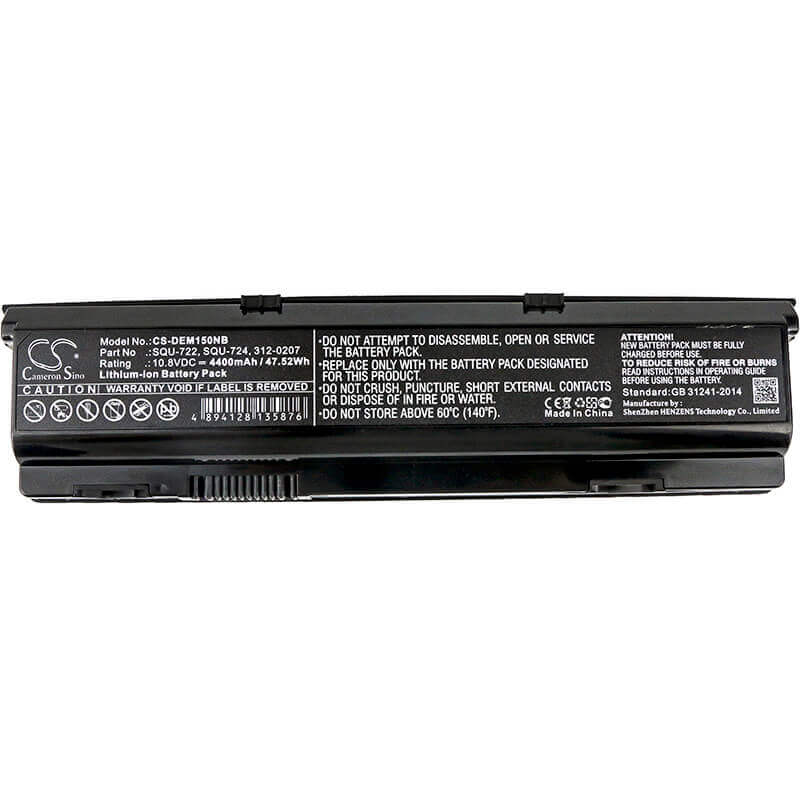 Notebook Battery For Dell Alienware M15x, Alienware P08g, 10.8v, 4400mah - 47.52wh Notebook, Laptop Cameron Sino Technology Limited