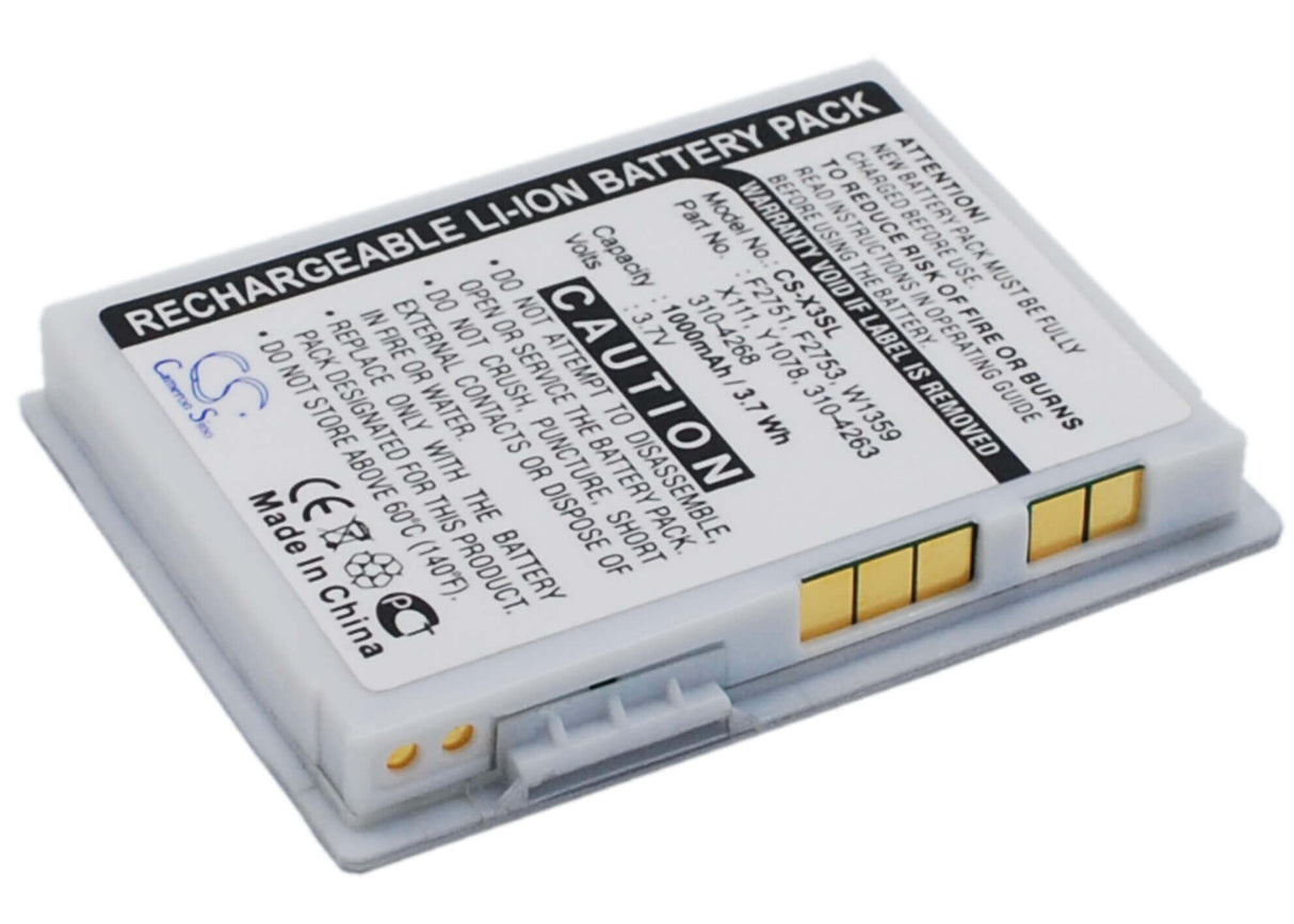 3,7V, Li-ion, 1000mAh, batterie PDA compatible avec Dell, X1111, Axim X3, Axim X30, 3,7Wh PDA, Pocket PC Cameron Sino Technology Limited (Suspendu)