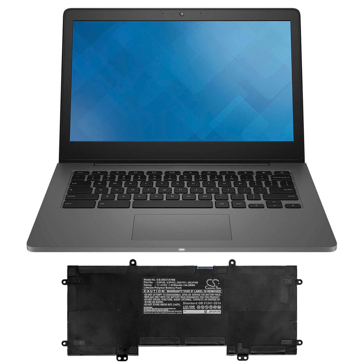 Battery For Dell, Chromebook 13 7310 11.4v, 5700mah - 64.98wh Notebook, Laptop Cameron Sino Technology Limited
