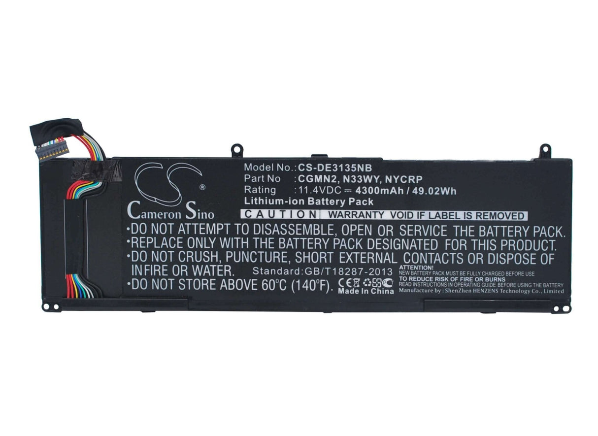 Battery For Dell, Inspiron 11 3000, Inspiron 11 3135, Inspiron 11 3137 11.4v, 4300mah - 49.02wh Notebook, Laptop Cameron Sino Technology Limited