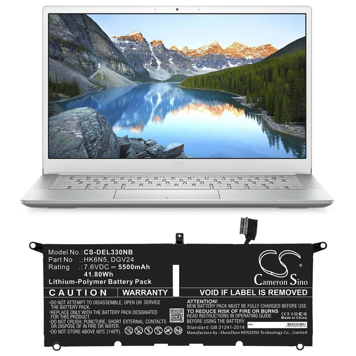 Battery For Dell, Inspiron 13 5000 5390, Inspiron 13 5390, Inspiron 13-5390-d1305l 7.6v, 5500mah - 41.80wh Notebook, Laptop Cameron Sino Technology Limited