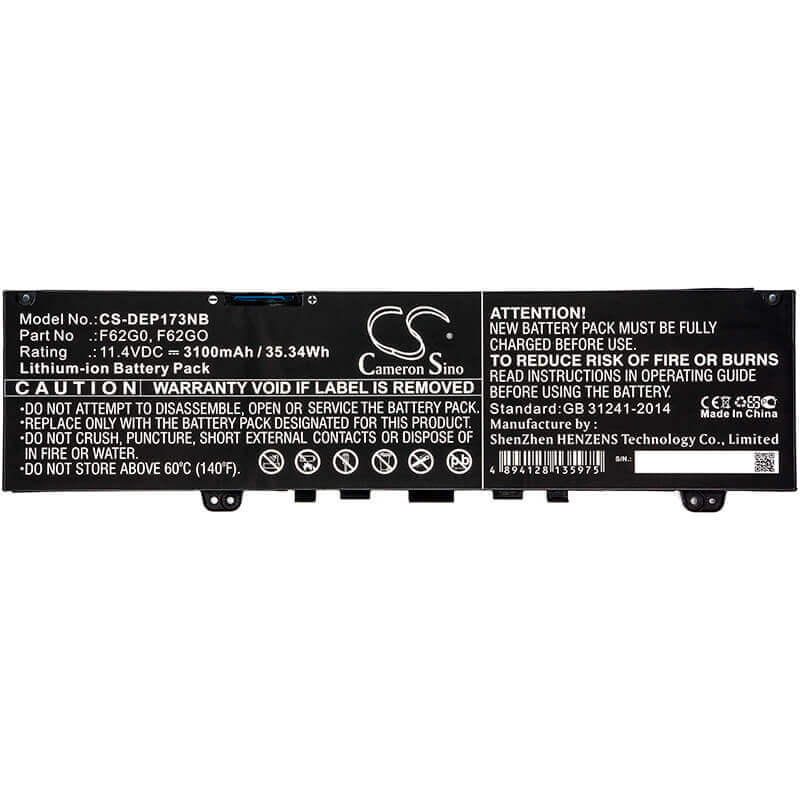 Battery For Dell, Inspiron 13 7000, Inspiron 7373, 11.4v, 3100mah - 35.34wh Notebook, Laptop Cameron Sino Technology Limited