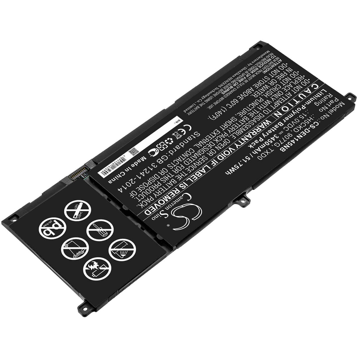 Battery For Dell, Inspiron 13 7306 2-in-1, Inspiron 14 5401, Inspiron 15 5501 15v, 3450mah - 51.75wh Notebook, Laptop Cameron Sino Technology Limited