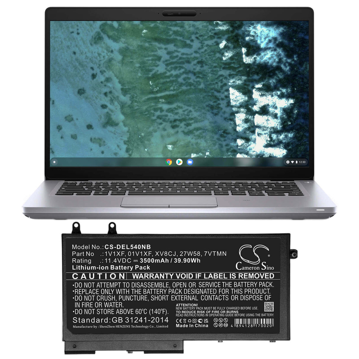 Battery For Dell, Inspiron 7591 2-in-1, Latitude 5400, Latitude 5400 Chromebook 11.4v, 2600mah - 29.64wh Notebook, Laptop Cameron Sino Technology Limited