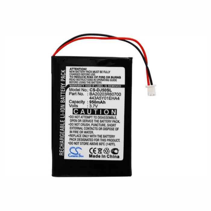 3.7V, Li-ion, 950mAh, Media Player battery fits Dell, 443a5y01eha4, Jukebox Dj 5gb, Jukebox Hvd3t, 3.52Wh Media Player Cameron Sino Technology Limited