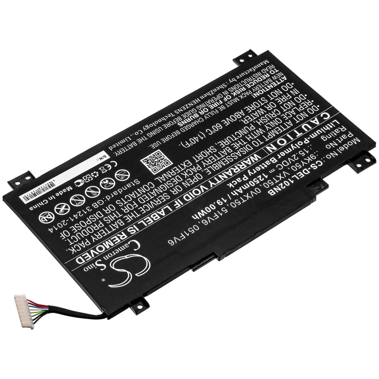 Battery For Dell, Latitude 10 Ste2 15.2v, 1250mah - 19.00wh Notebook, Laptop Cameron Sino Technology Limited