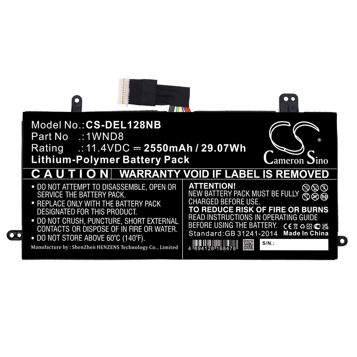 Battery For Dell, Latitude 12 5285, Latitude 5285 11.4v, 2550mah - 29.07wh Notebook, Laptop Cameron Sino Technology Limited