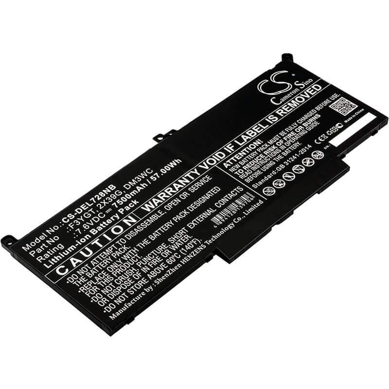 Battery For Dell, Latitude 12 7000, Latitude 12 7290, Latitude 13 7000 7390 7.6v, 7500mah - 57.00wh Notebook, Laptop Cameron Sino Technology Limited