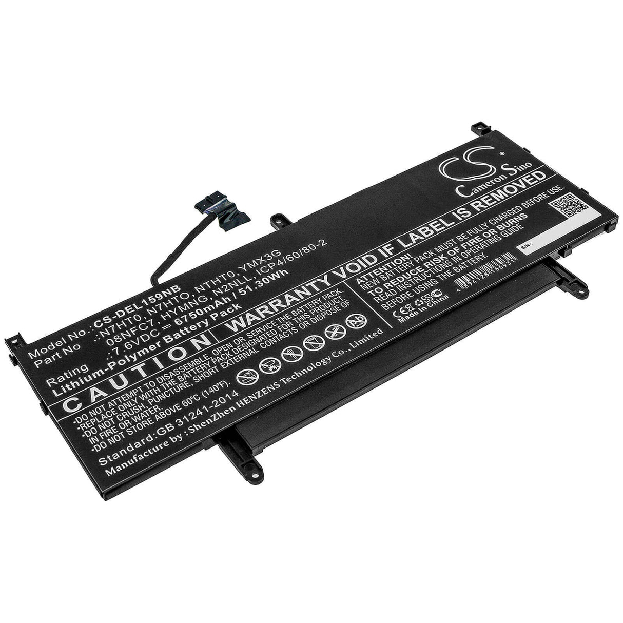 Battery For Dell, Latitude 15 9510 06df2, Latitude 15 9510 12ntw, Latitude 15 9510 16x54 7.6v, 6750mah - 51.30wh Notebook, Laptop Cameron Sino Technology Limited