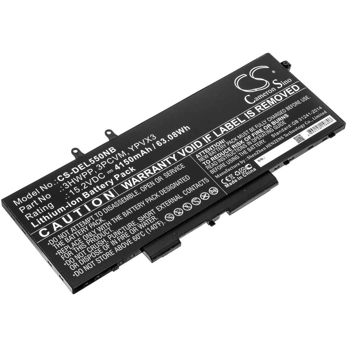 Battery For Dell, Latitude 5401, Latitude 5501 15.2v, 4150mah - 63.08wh Notebook, Laptop Cameron Sino Technology Limited