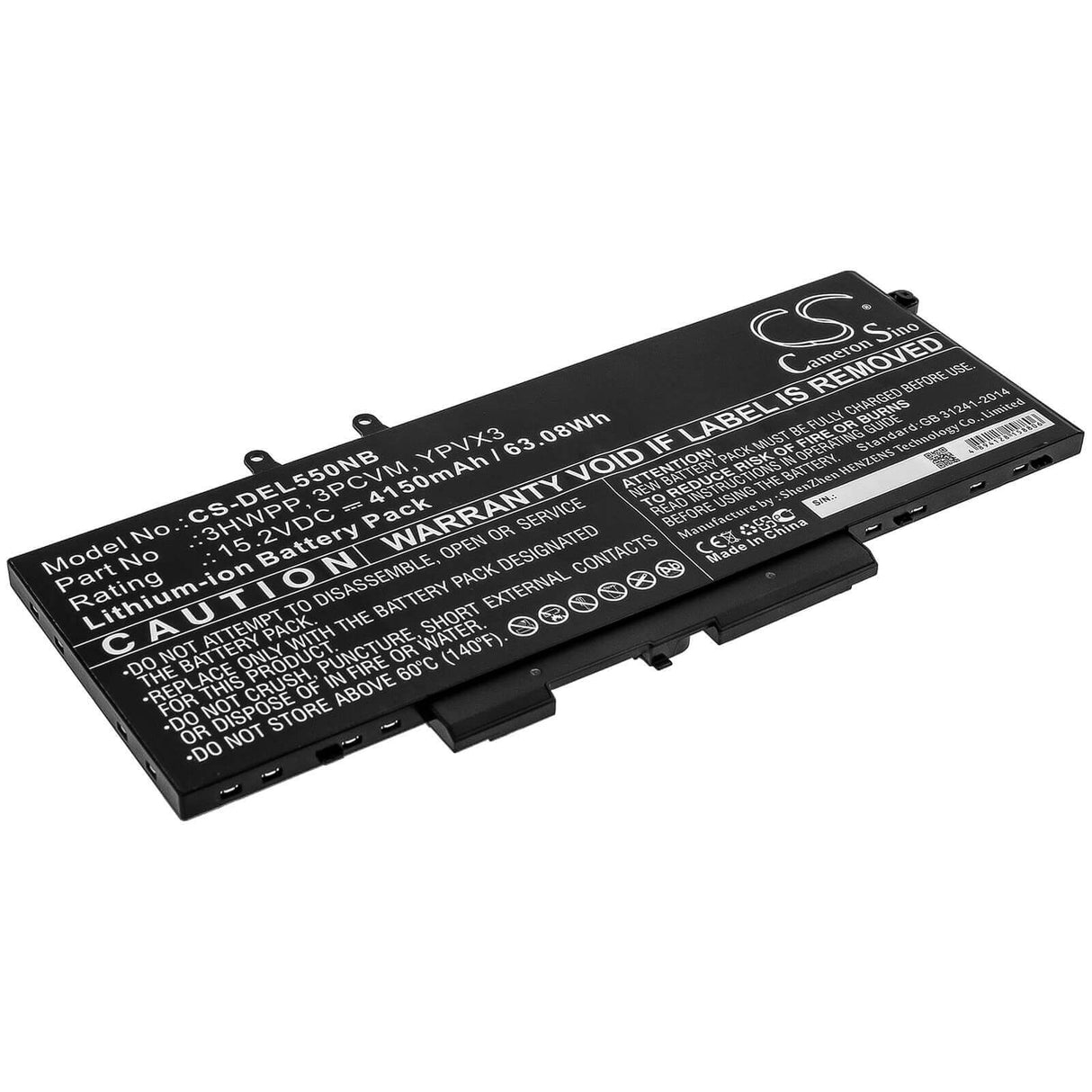 Battery For Dell, Latitude 5401, Latitude 5501 15.2v, 4150mah - 63.08wh Notebook, Laptop Cameron Sino Technology Limited