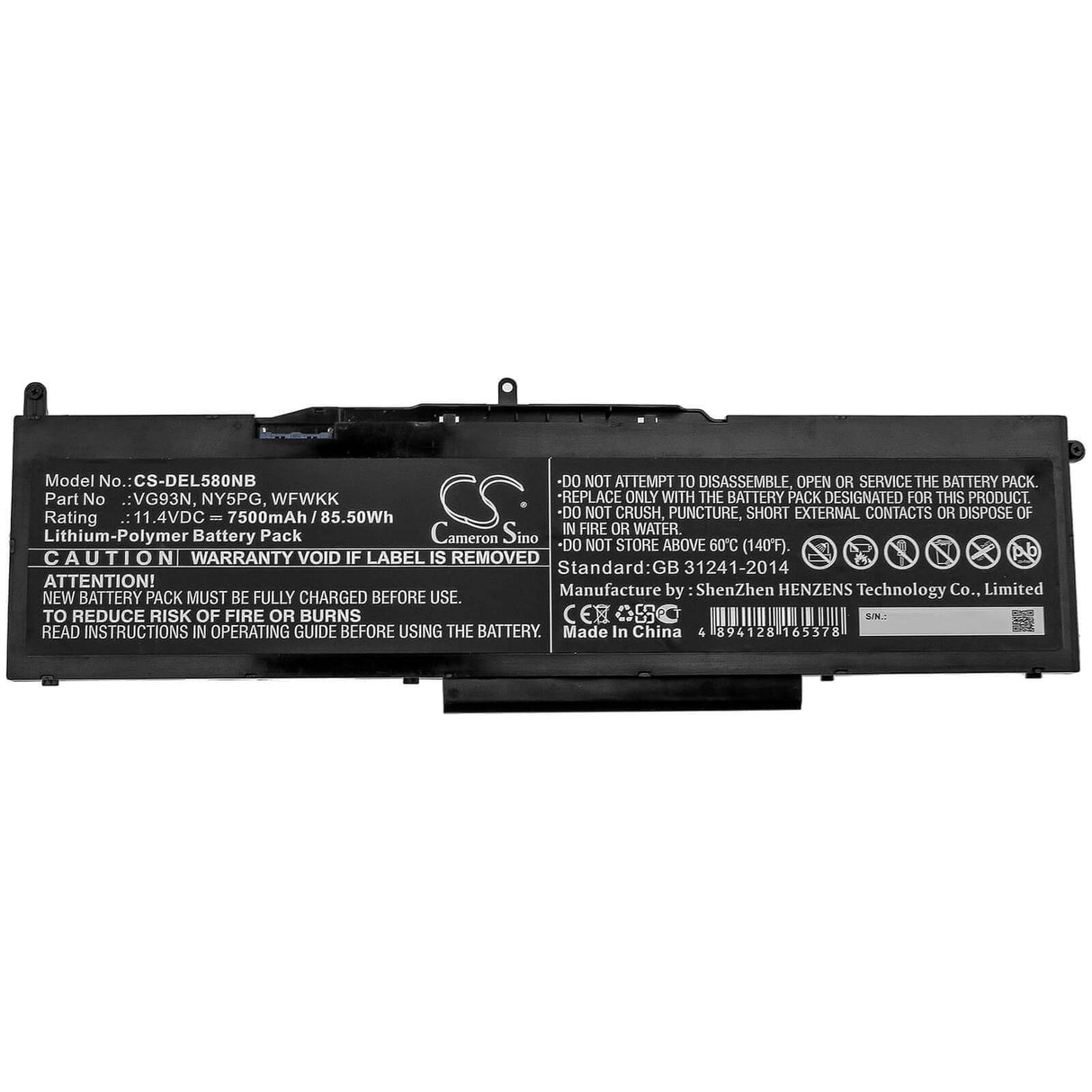 Battery For Dell, Latitude 5580, Latitude 5591, Precision 15 3520 11.4v, 7500mah - 85.50wh Notebook, Laptop Cameron Sino Technology Limited