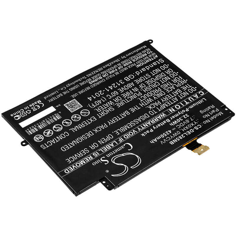 Battery For Dell, Latitude 7285, 7.6v, 4250mah - 32.30wh Notebook, Laptop Cameron Sino Technology Limited