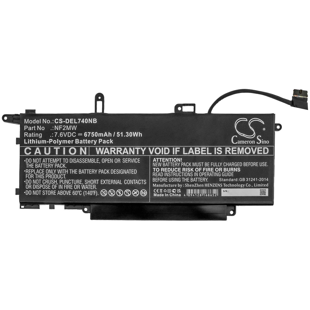 Battery For Dell, Latitude 7310 2-in-1, Latitude 7400 2-in-1, Latitude 7410 2-in-1 7.6v, 6750mah - 51.30wh Notebook, Laptop Cameron Sino Technology Limited