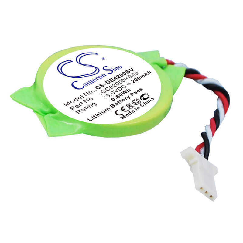 3.0V, Lithium, 200mAh, CMOS / BackUp battery fits Dell, Gc02000kg00, Latitude E4200, Latitude E4300, 0.60Wh CMOS / BackUp Cameron Sino Technology Limited