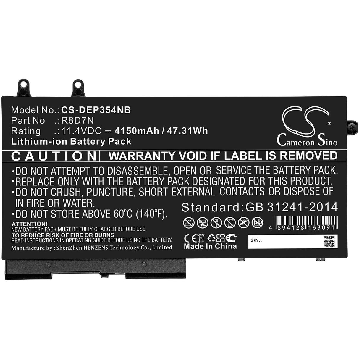 Battery For Dell, Precision, 15, 3540 11.4v, 4150mah - 47.31wh Notebook, Laptop Cameron Sino Technology Limited