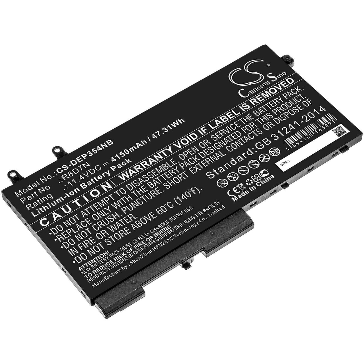 Battery For Dell, Precision, 15, 3540 11.4v, 4150mah - 47.31wh Notebook, Laptop Cameron Sino Technology Limited