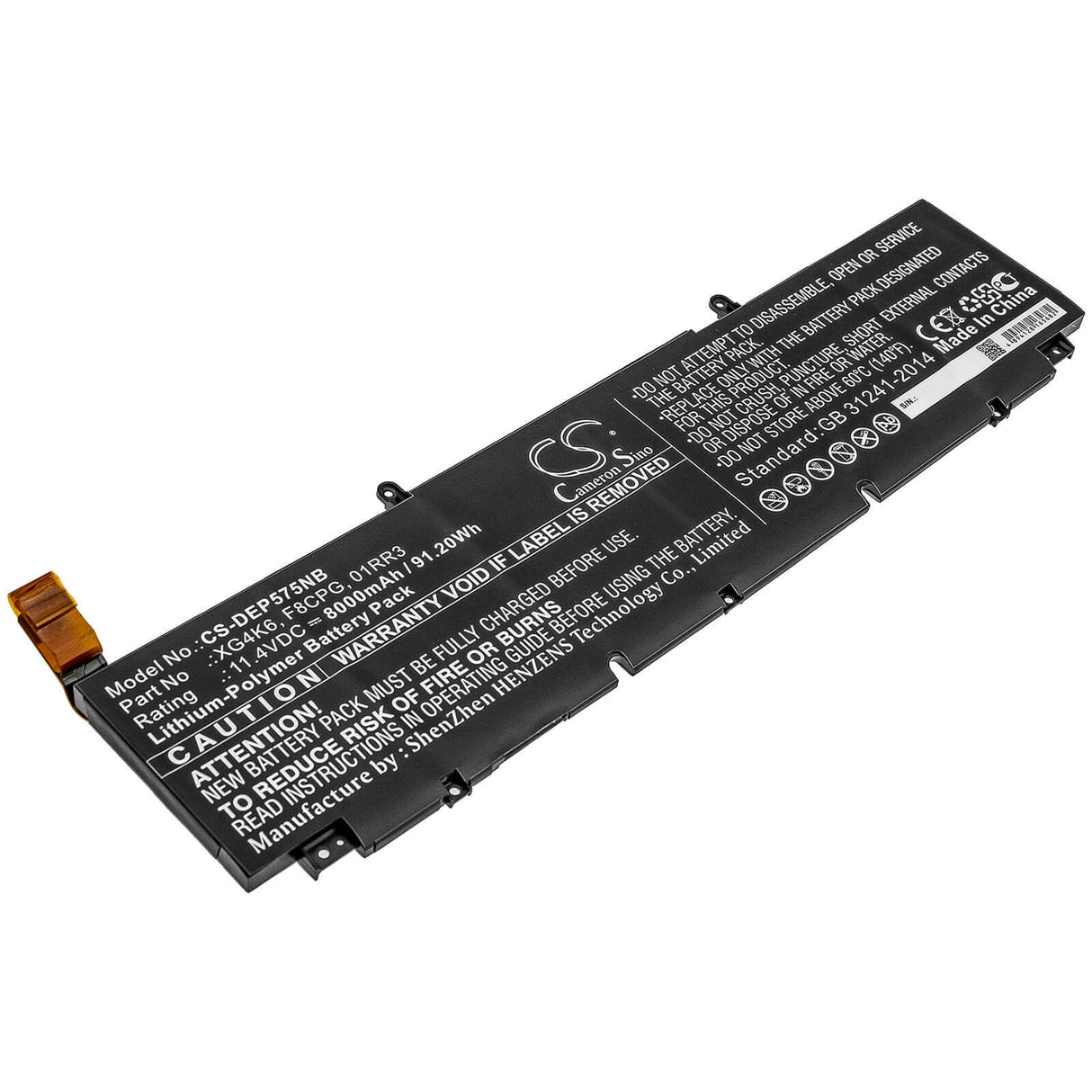 Battery For Dell, Precision 5750 0yy3v, Precision 5750 370p9, Precision 5750 3jgt0 11.4v, 8000mah - 91.20wh Notebook, Laptop Cameron Sino Technology Limited