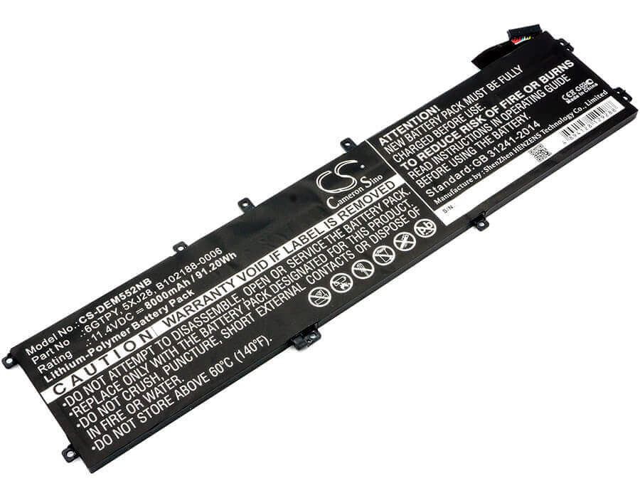 Notebook battery For Dell, Precision M5520, Xps 15 9560, Xps 15 9560 I7-7700 11.4v, 8000mah - 91.20wh Notebook, Laptop Cameron Sino Technology Limited