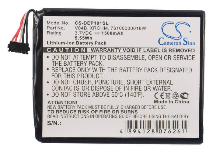 3,7V, Li-ion, 1500mAh, batterie PDA compatible avec E-mobile, 76100000018w, 101dl, D43, 5,55Wh PDA, Pocket PC Cameron Sino Technology Limited (Suspendu)