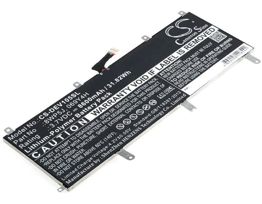 3.7V, Li-Polymer, 8600mAh, Tablet battery fits Dell, 069y4h, Venue 10 5000, Venue 10 5050, 31.82Wh Tablet Cameron Sino Technology Limited (Suspended)