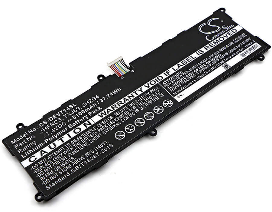 7.4V, Li-Polymer, 5100mAh, Tablet battery fits Dell, 2h2g4, Venue 11 Pro 7140, Venue 11 Pro 7140 Tablet, 37.74Wh Tablet Cameron Sino Technology Limited