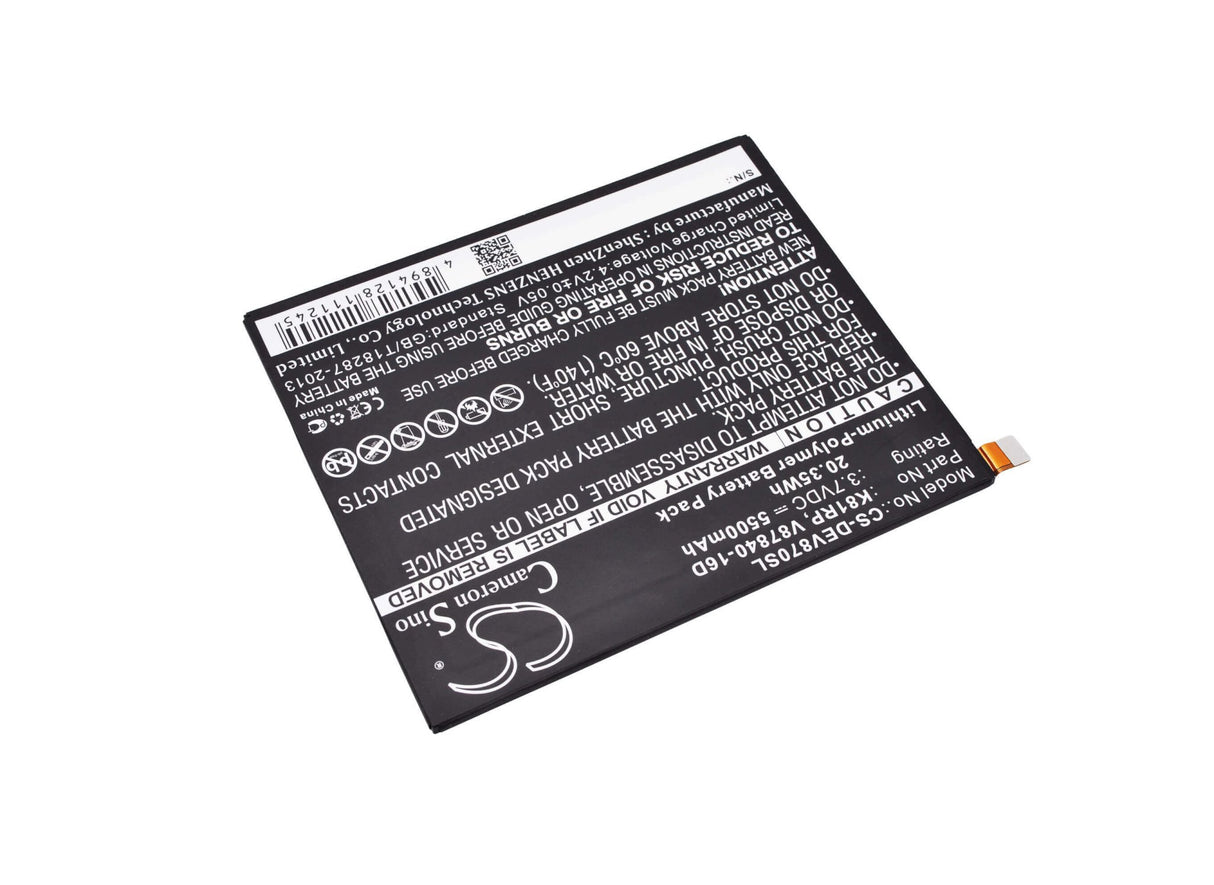 3.7V, Li-Polymer, 5500mAh, Tablet battery fits Dell, 05pd40, V87840-16d, Venue 8 7000, 20.35Wh Tablet Cameron Sino Technology Limited