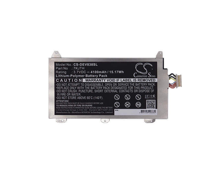 3.7V, Li-Polymer, 4100mAh, Tablet battery fits Dell, 7kjth, Venue 8 Pro (3845) Tablet, Venue 8 Pro 3845, 15.17Wh Tablet Cameron Sino Technology Limited
