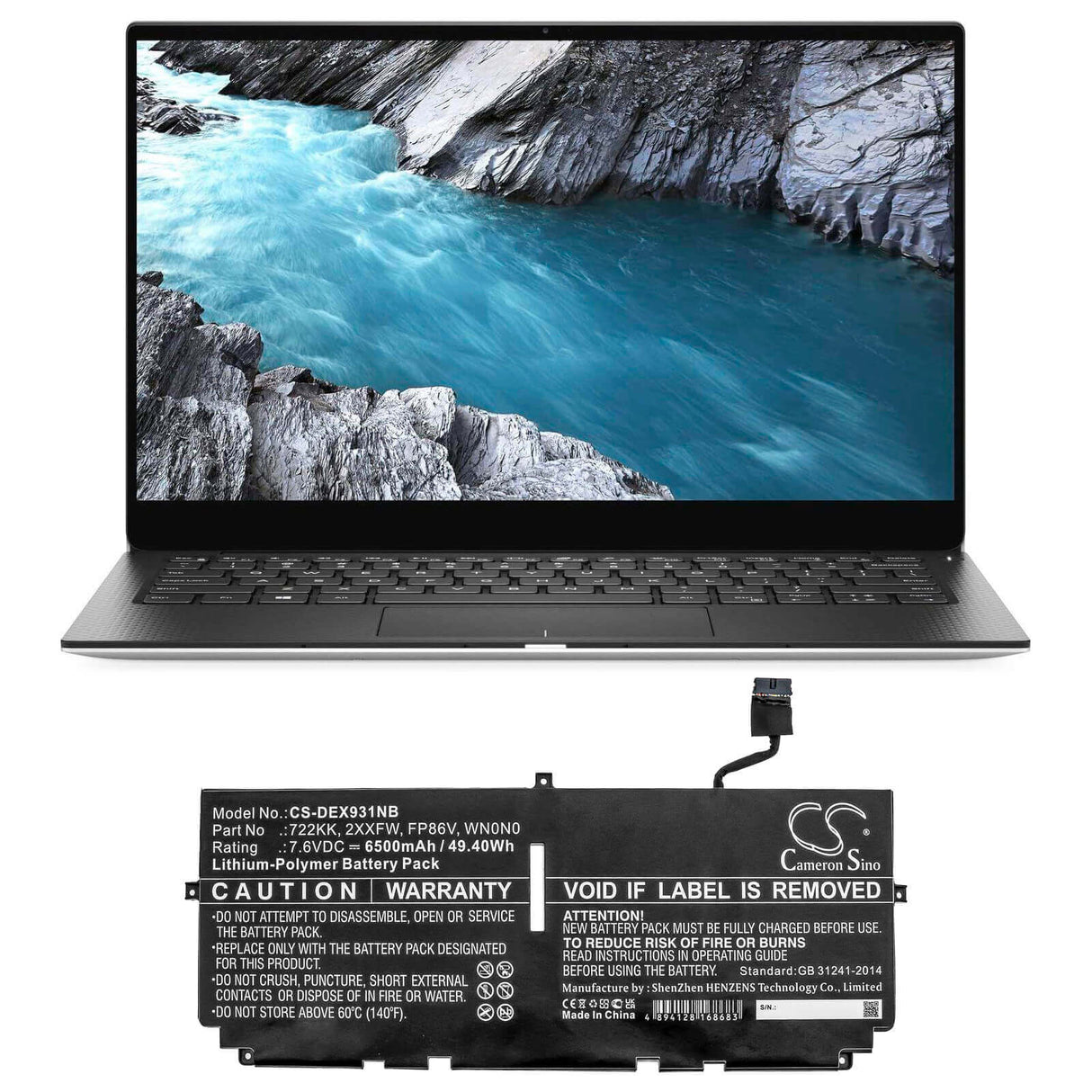 Battery For Dell, Xps 13 9300, Xps 13 9300 2020, Xps 13 9300 I5 Fhd 7.6v, 6500mah - 49.40wh Notebook, Laptop Cameron Sino Technology Limited