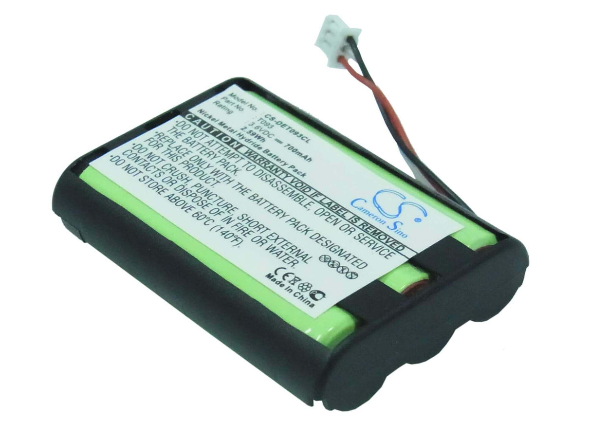 3,6V, Ni-MH, 700mAh, batterie de téléphone sans fil compatible avec Detewe, T093, Magic, Nova, 2,52Wh Téléphone sans fil Cameron Sino Technology Limited (Suspendu)