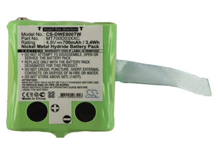 4.8V, Ni-MH, 700mAh, Two-Way Radio battery fits Detewe, Simvalley, Mt700d03xxc, Outdoor 8000, Outdoor Pmr 8000, 3.36Wh Two-Way Radio Cameron Sino Technology Limited