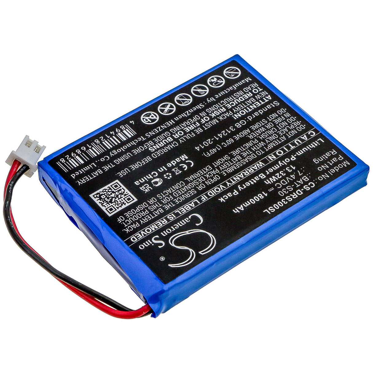 7.4V, Li-Polymère, 1800mAh, Batterie d'équipement compatible avec Deviser, Bat-s30, S30, 13.32Wh Équipement, Enquête, Test Cameron Sino Technology Limited