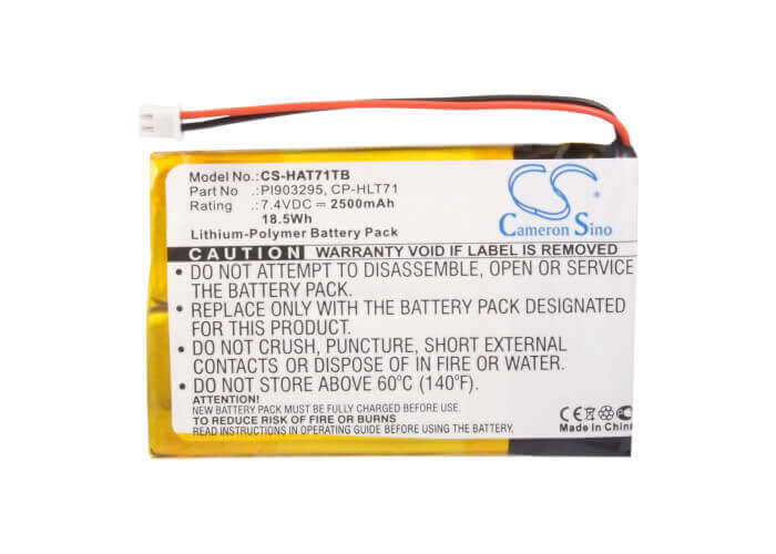 7.4V, Li-Polymer, 2500mAh, DVB-T battery fits Haier, Digital Prisim, Cp-hlt71, A1710130, Atsc710, 18.5Wh DVB-T Cameron Sino Technology Limited