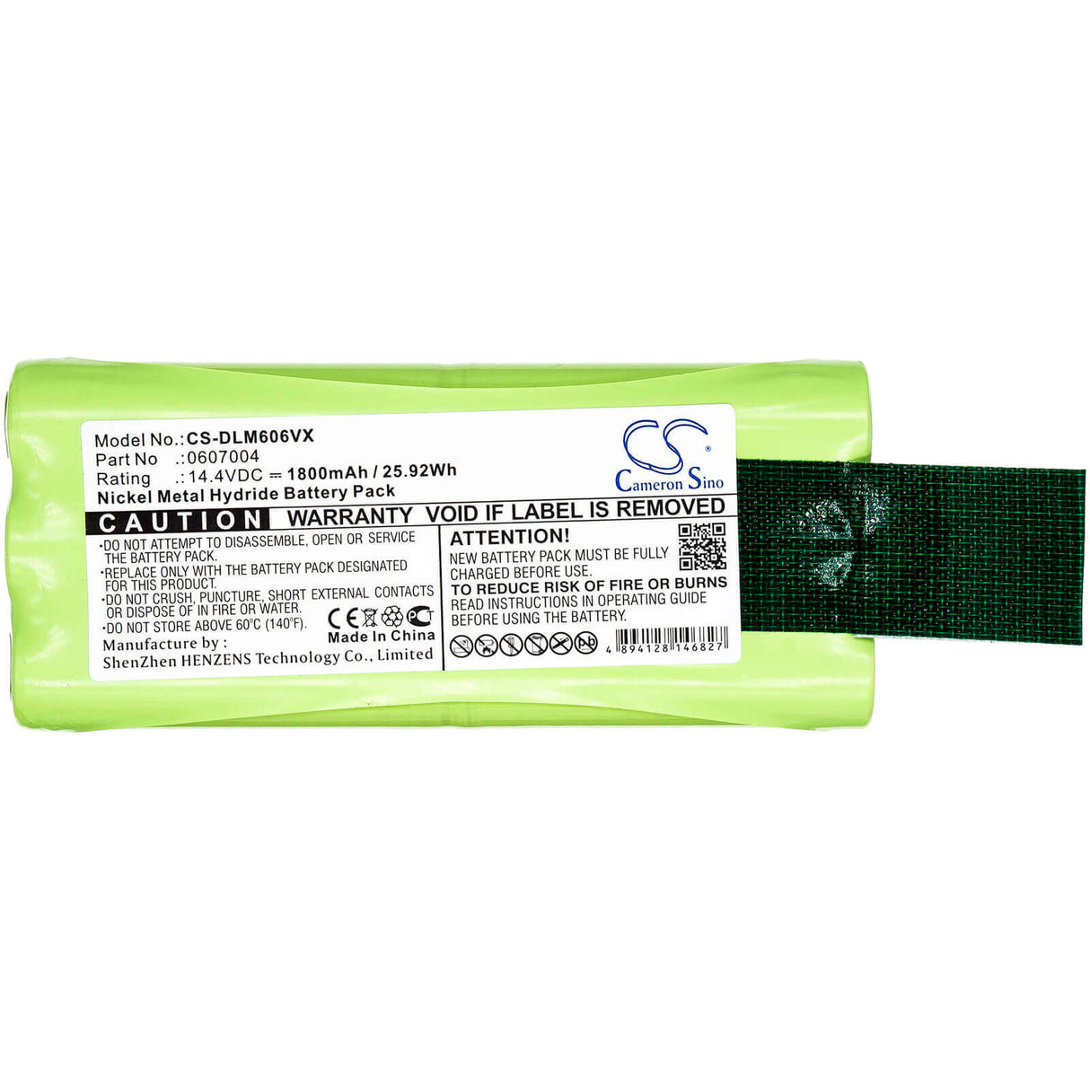 14.4V, Ni-MH, 1800mAh, Vacuum battery fits Dirt Devil, Libero M606, Libero M606-1, Libero M606-2, 25.92Wh Vacuum Cameron Sino Technology Limited