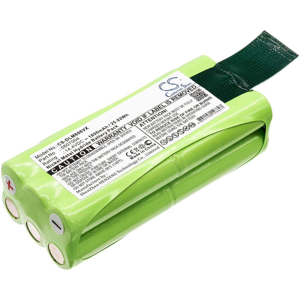 14.4V, Ni-MH, 1800mAh, Vacuum battery fits Dirt Devil, Libero M606, Libero M606-1, Libero M606-2, 25.92Wh Vacuum Cameron Sino Technology Limited