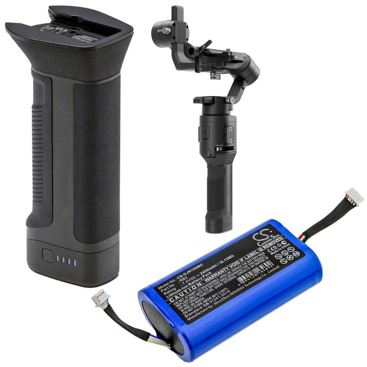 7.4V, Li-ion, 2450mAh, Gimbals battery fits Dji, Rb2, Bg18 Grip, Ronin-sc, 18.13Wh Gimbals Cameron Sino Technology Limited