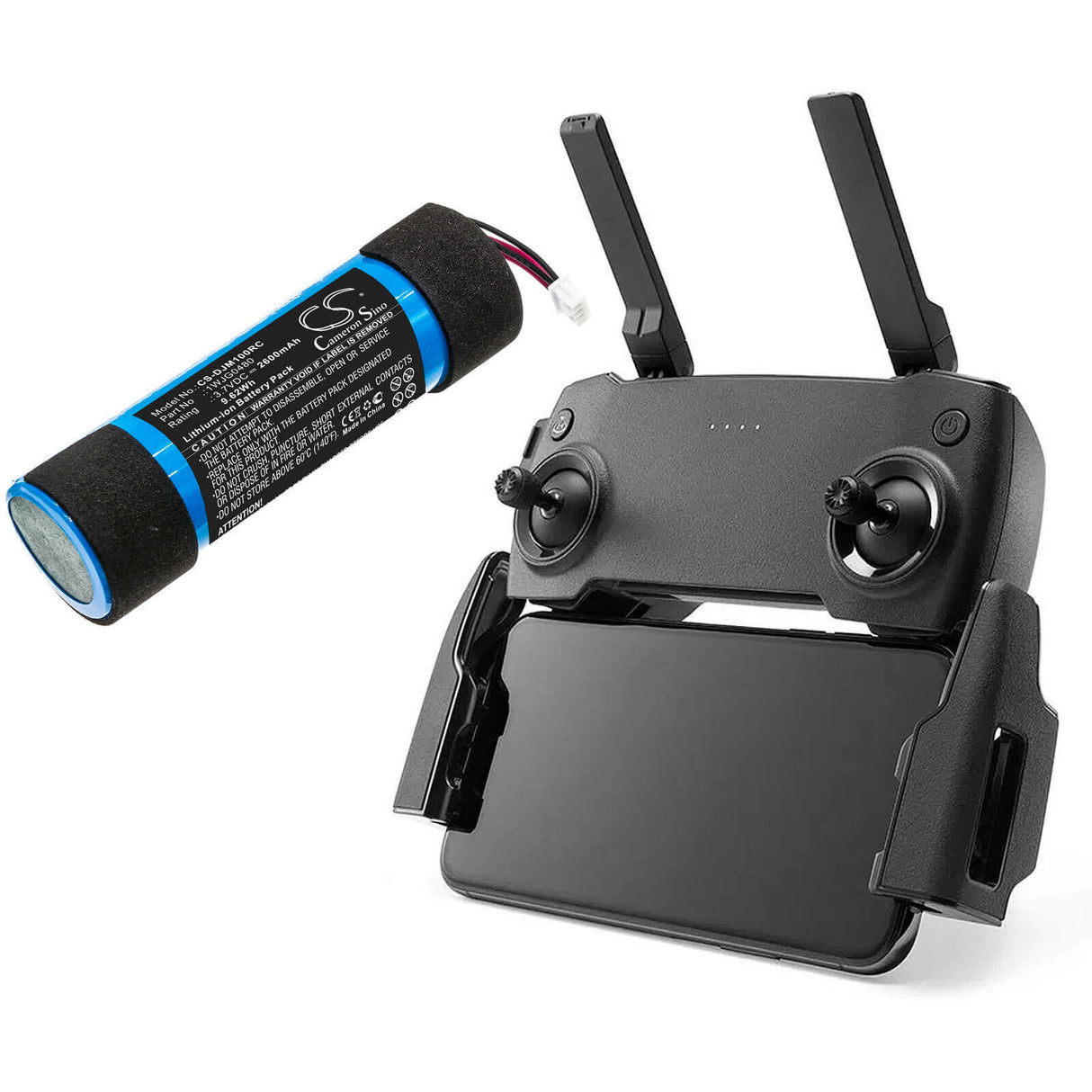 3,7V, Li-ion, 2600mAh, batterie de télécommande compatible avec Dji, 1wjg0480, Mavic Mini Controller, 9,62Wh Télécommande Cameron Sino Technology Limited