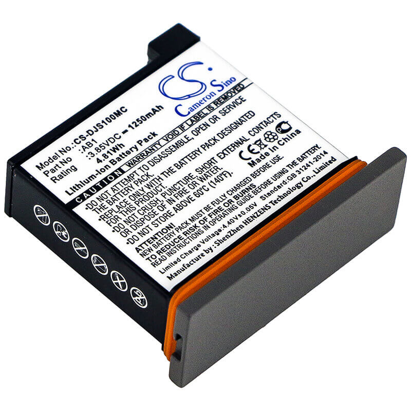 3.85V, Li-ion, 1250mAh, Camera battery fits Dji, Ab1, Osmo Action, 4.8125Wh Camera Cameron Sino Technology Limited (Camera)