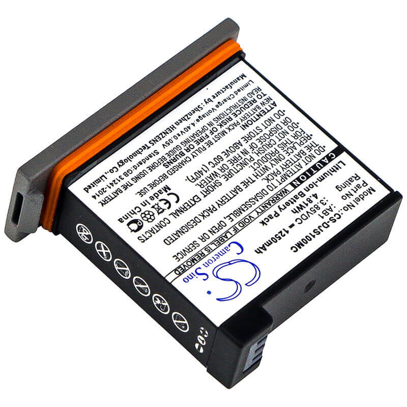 3.85V, Li-ion, 1250mAh, Camera battery fits Dji, Ab1, Osmo Action, 4.8125Wh Camera Cameron Sino Technology Limited (Camera)