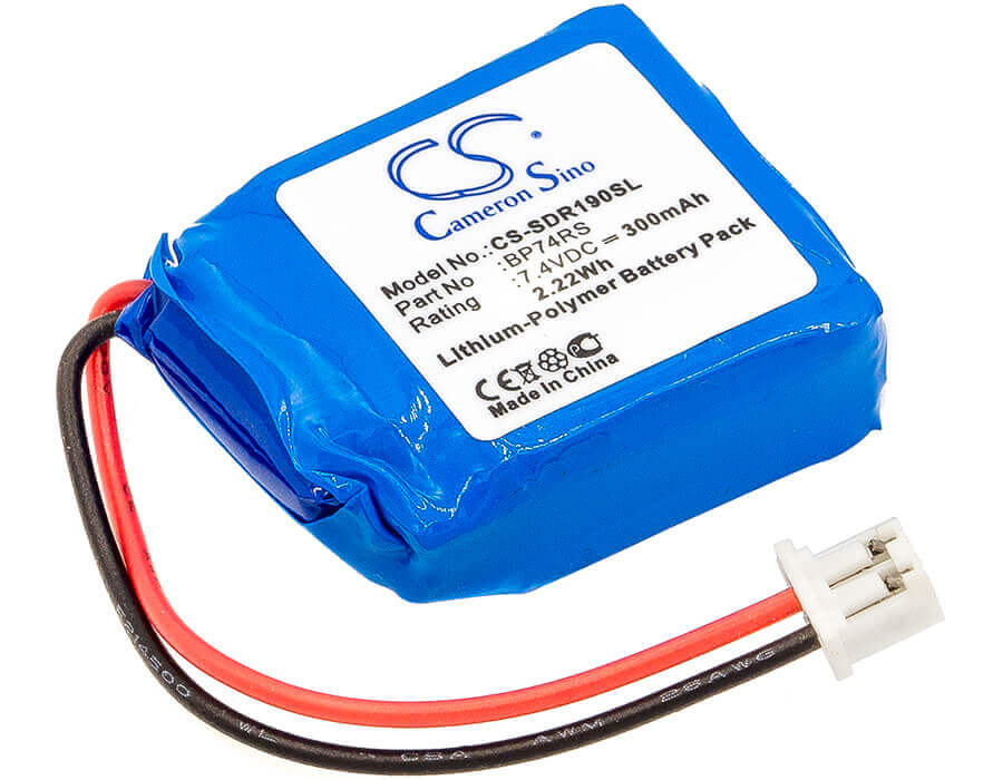 7.4V, Li-Polymer, 300mAh, Dog Collar battery fits Dogtra, Bp74rs, 1900s Receiver, 1900s-be Black Edition, 2.22Wh Dog Collar Cameron Sino Technology Limited