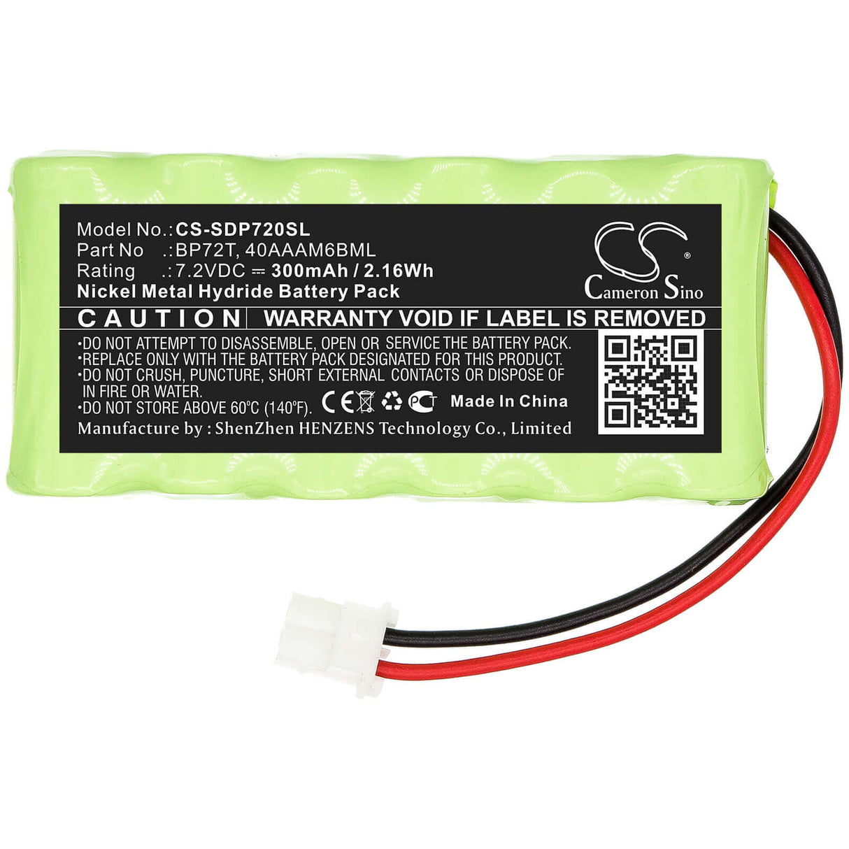 7.2V, Ni-MH, 300mAh, batterie de collier pour chien compatible avec Dogtra, 40aaam6bml, Deluxe Bird Launcher Transmitt, 2.16Wh Collier pour chien Cameron Sino Technology Limited